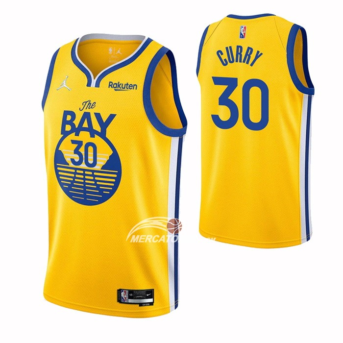 Maglia Golden State Warriors Stephen Curry NO 30 Statement 2021 Or